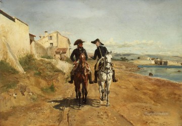 A General and His Aide de camp Ernest Meissonier Academic Oil Paintings